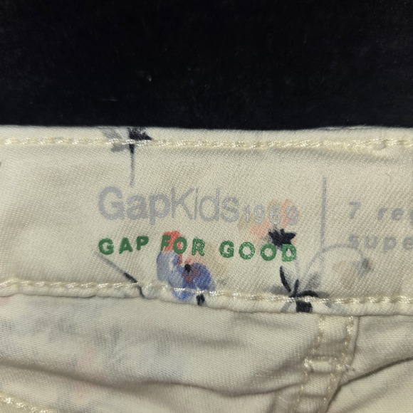 GapKids‎ White Floral Girls Super Skinny Jeans Size 7 Regular - Picture 5 of 11